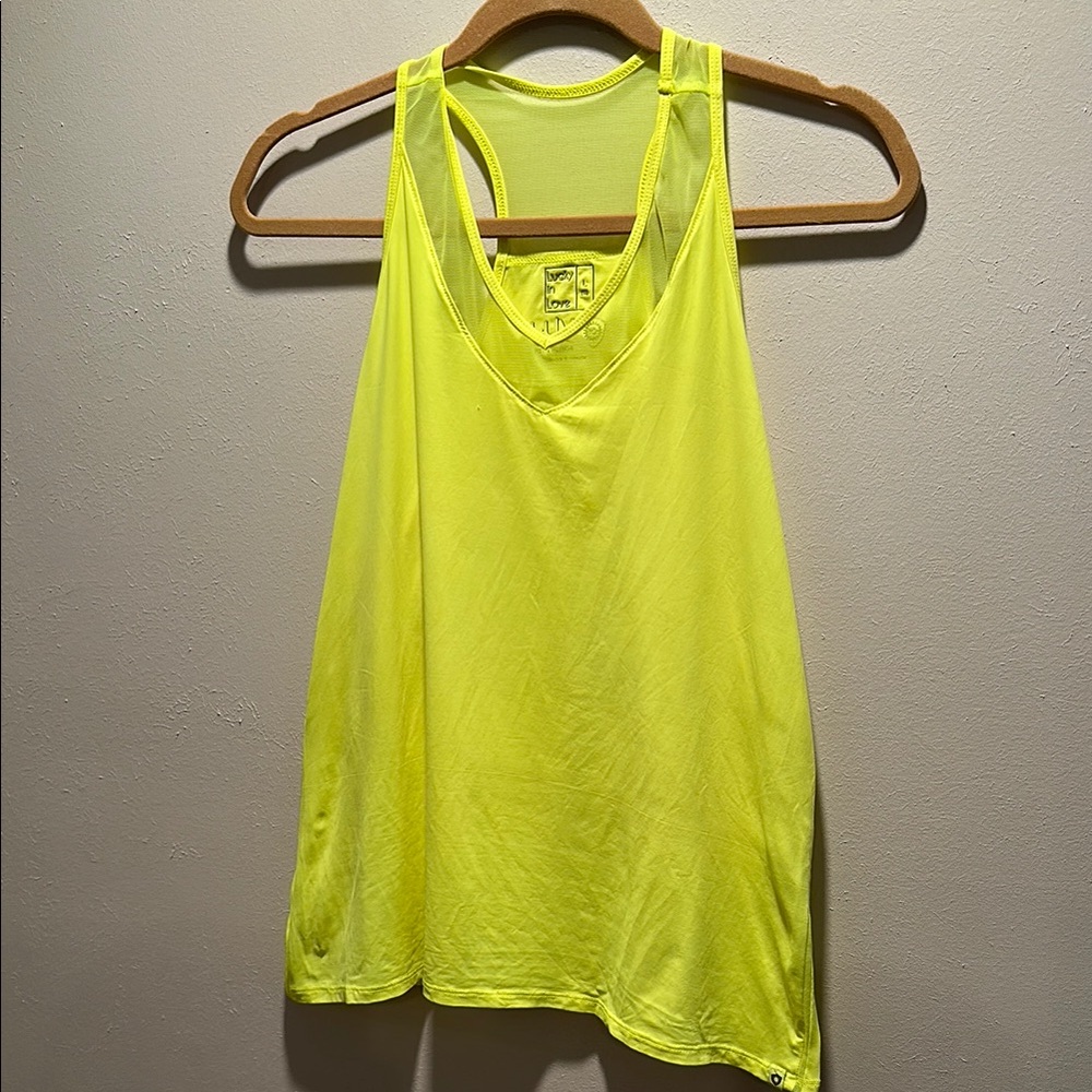 Lucky in Love Neon Yellow Relaxed Fit Tank Top